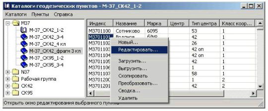 Окно каталогов